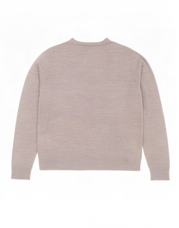Marks & Spencer Womens V-Neck Jumper Sweater UK 20 2XL Grey Flecked Acrylic