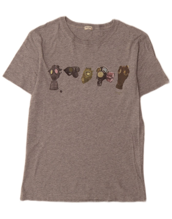 Damski T-shirt z grafiką Paul Smith Top UK 12 Średnioszary, bawełniany nakrapiany