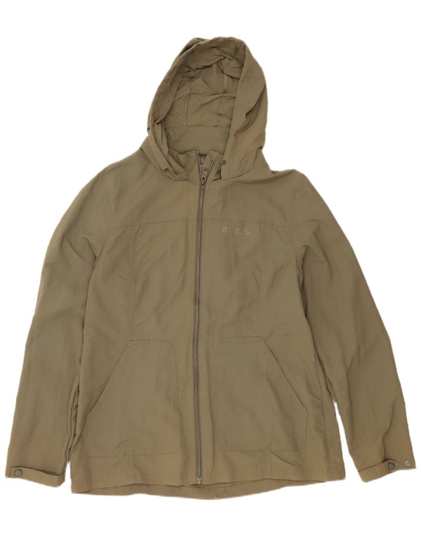 Mountain Warehouse Damska kurtka wiatrówka z kapturem UK 16 Large Khaki Nylon