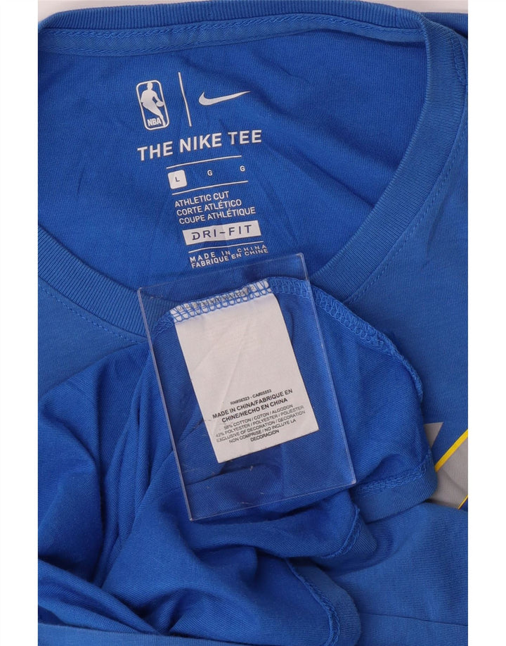 NIKE Mens Athletic Cut Graphic T-Shirt Top Large Blue Cotton Vintage Nike and Second-Hand Nike from Messina Hembry 