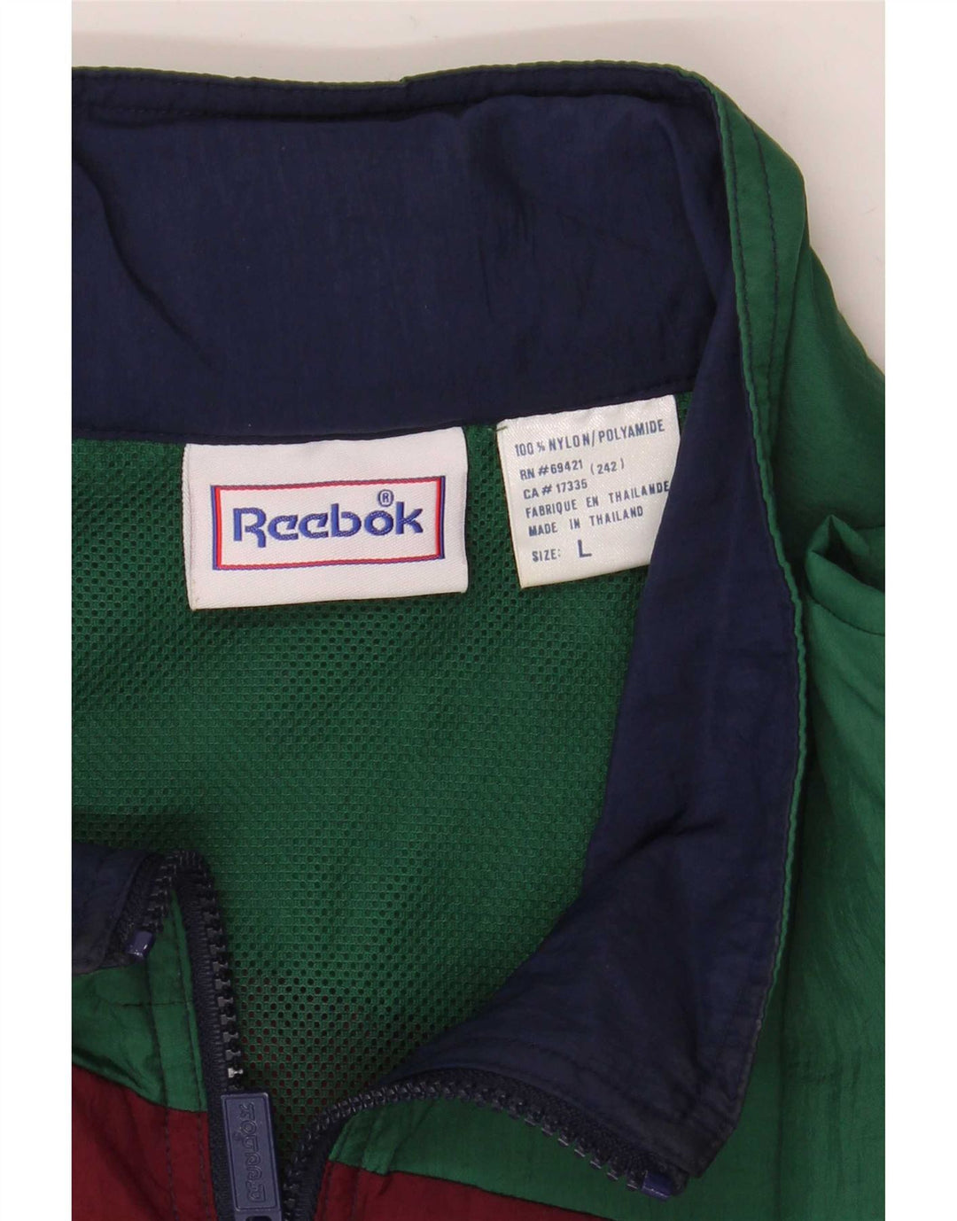 Męska kurtka dresowa Reebok UK 40, duża, wielokolorowa z blokami kolorów