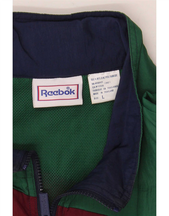 Męska kurtka dresowa Reebok UK 40, duża, wielokolorowa z blokami kolorów