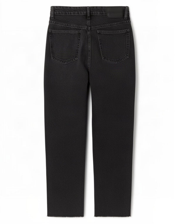 Damskie luźne dżinsy Zara z wysokim stanem EU 38 Small W28 L26 Czarna bawełna