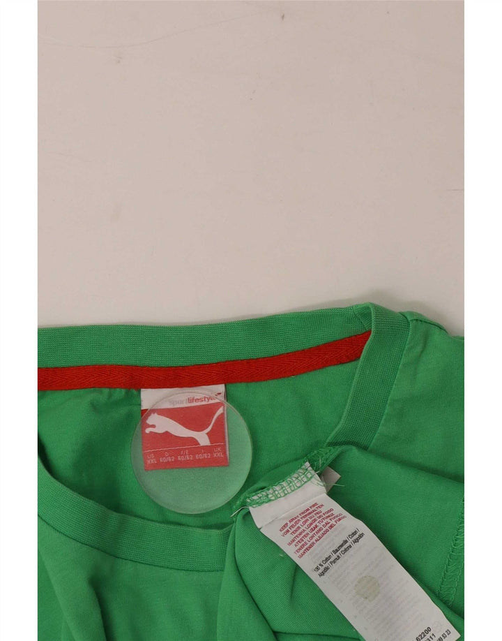 Męska koszulka Puma Top 2XL Zielona bawełna