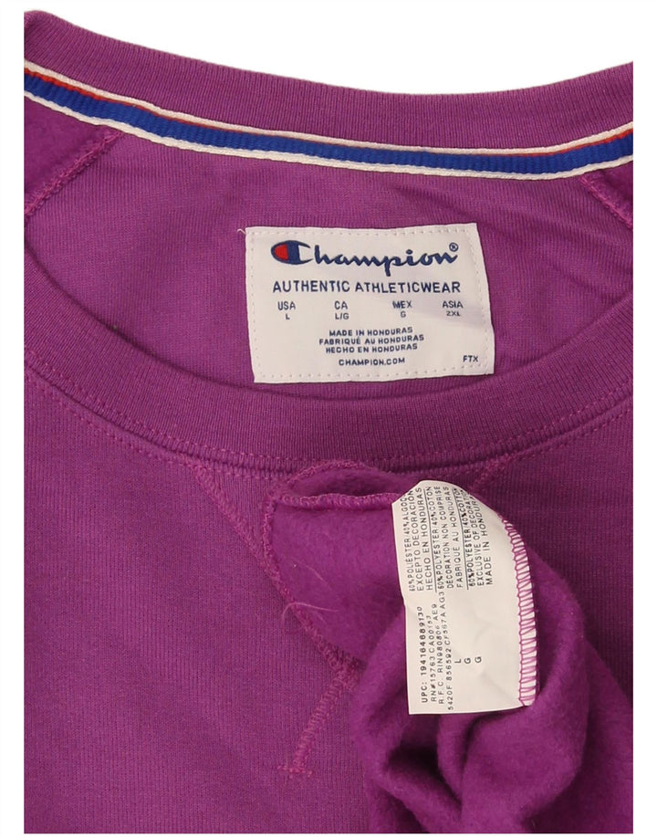 Damski sweter z grafiką Champion UK 16, duży, fioletowy poliester