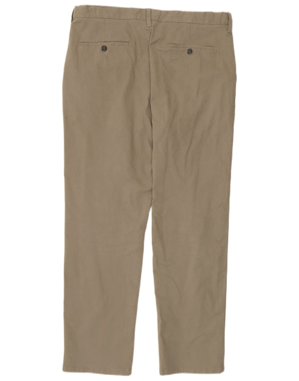 Męskie spodnie chino o regularnym kroju Marks & Spencer W36 L31 Beżowa bawełna