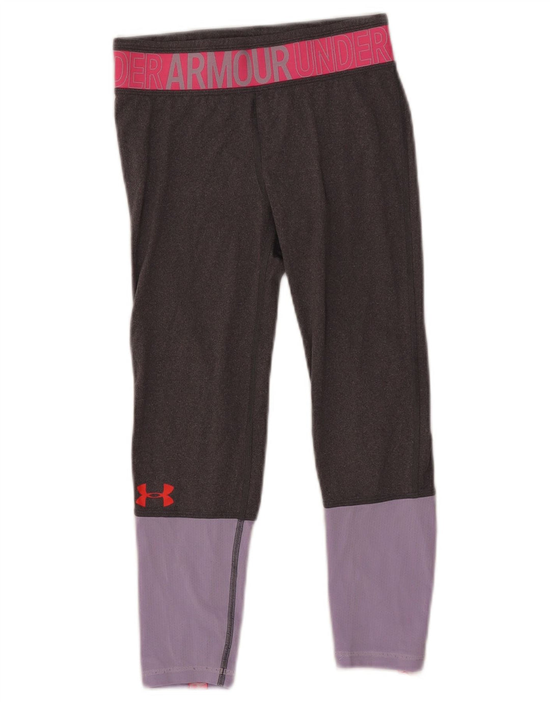 Dziewczęce legginsy z grafiką Under Armour 9-10 lat, średnioszare, z blokami kolorów