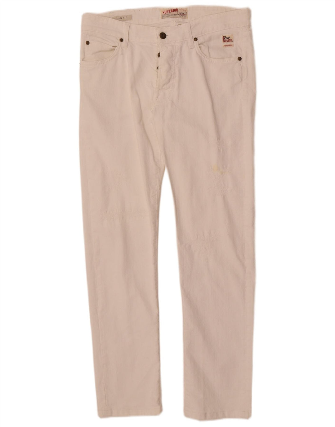 Damskie jeansy slim Roy Rogers W34 L30 Biała bawełna