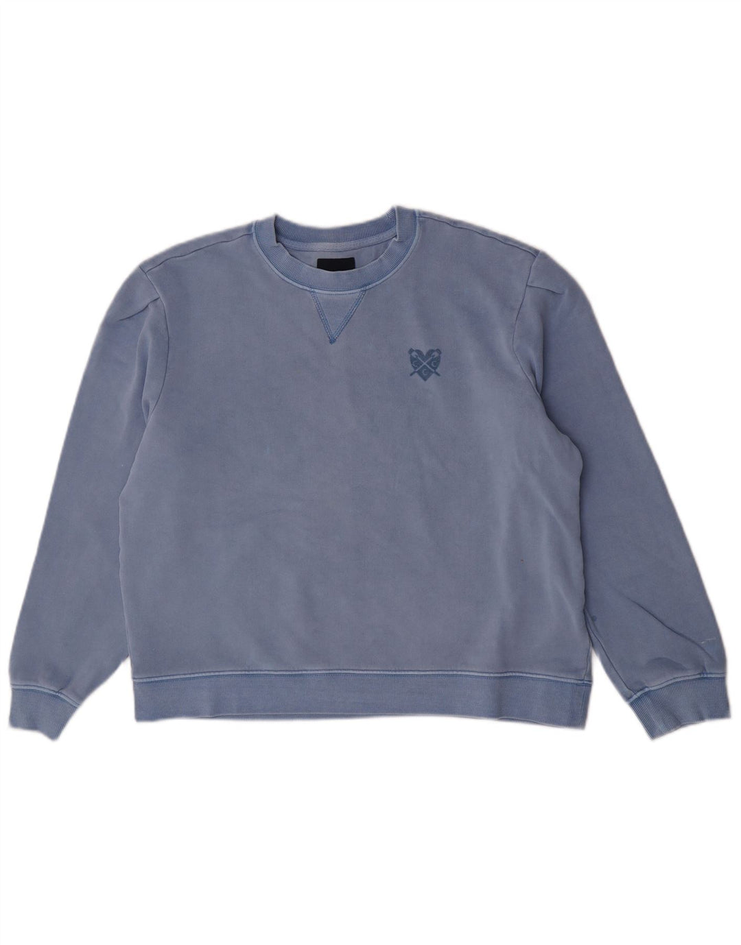 Crew Clothing Damska bluza oversize Sweter UK 10 Small Blue Cotton