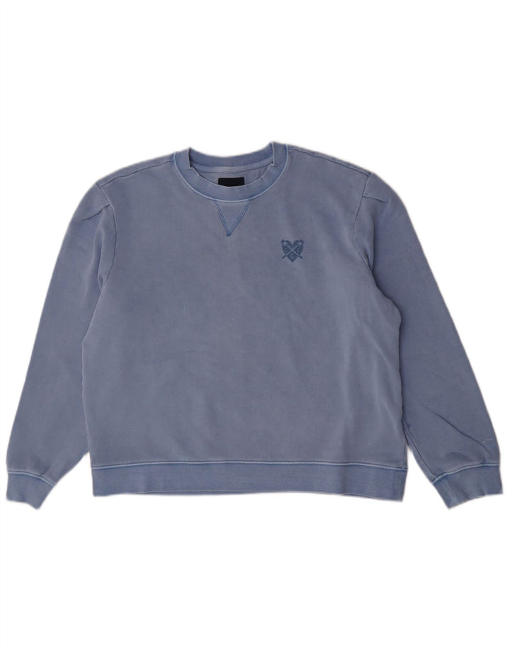 Crew Clothing Damska bluza oversize Sweter UK 10 Small Blue Cotton