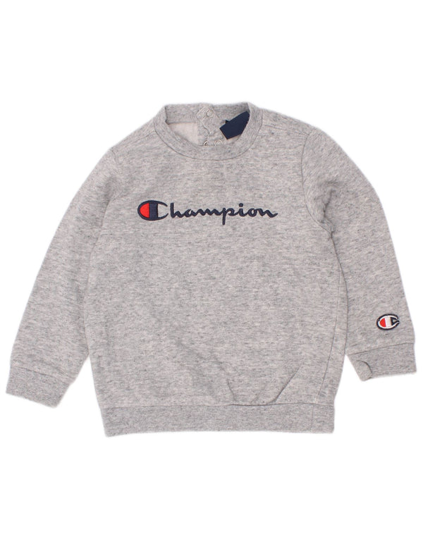 Bluza z grafiką dla chłopców Champion Baby 9-12 miesięcy, mała, szara, nakrapiana