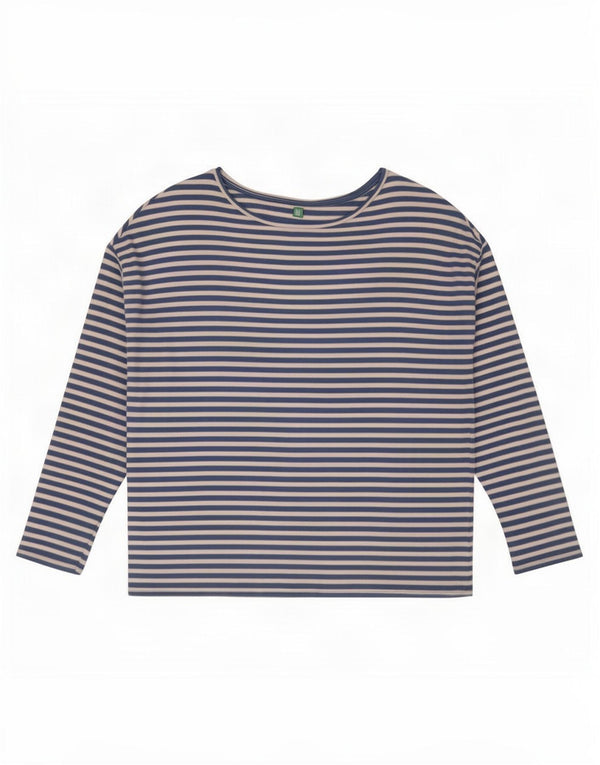 Damski top Benetton z długim rękawem UK 14, duży, niebieski w prążki