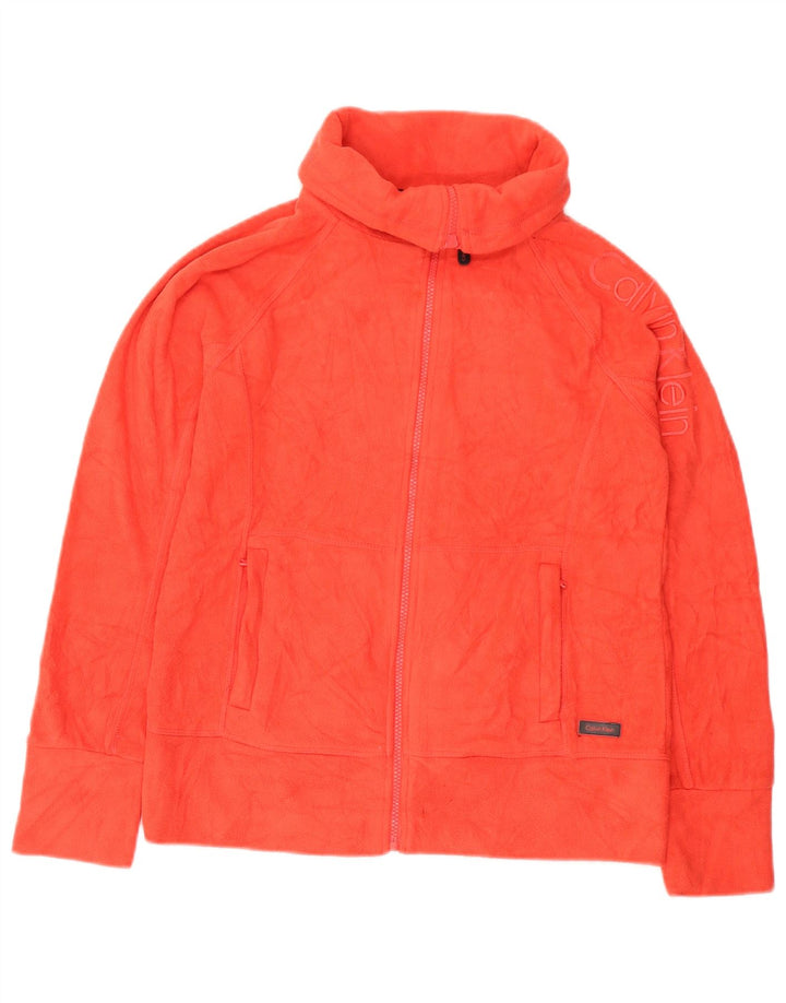 Damska kurtka polarowa CALVIN KLEIN Graphic UK 10, mała, pomarańczowa, poliester