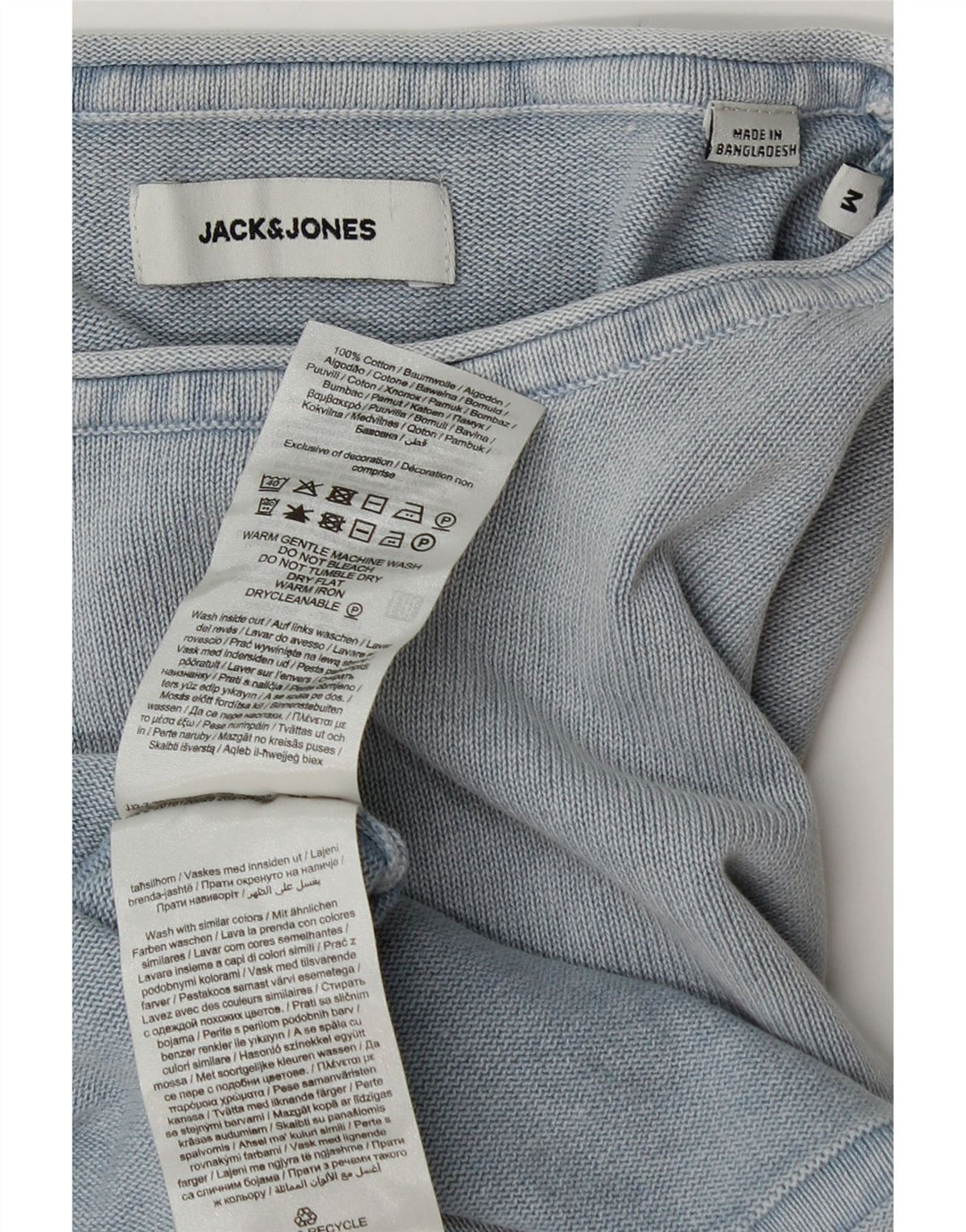 Męski sweter Jack & Jones z dekoltem w łódkę, średni niebieski, bawełniany