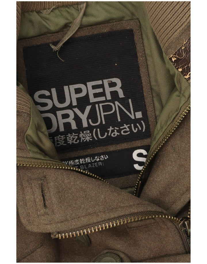 Damska kurtka wojskowa Superdry UK 10, mała, wełniana khaki