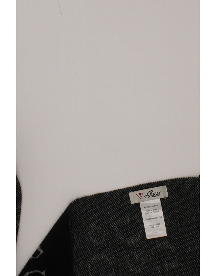 Guess damski prostokątny szalik graficzny w jednym rozmiarze, czarne akrylowe logo