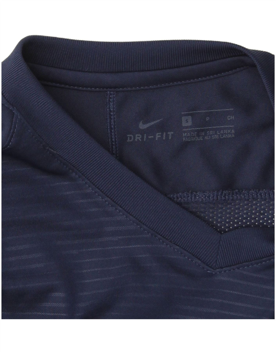 Męska koszulka Nike Dri Fit z długim rękawem, mała, granatowa, z blokami kolorów, poliestrowa