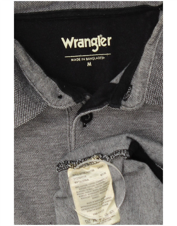 Męska koszulka polo z długim rękawem WRANGLER, średnioszara, bawełniana