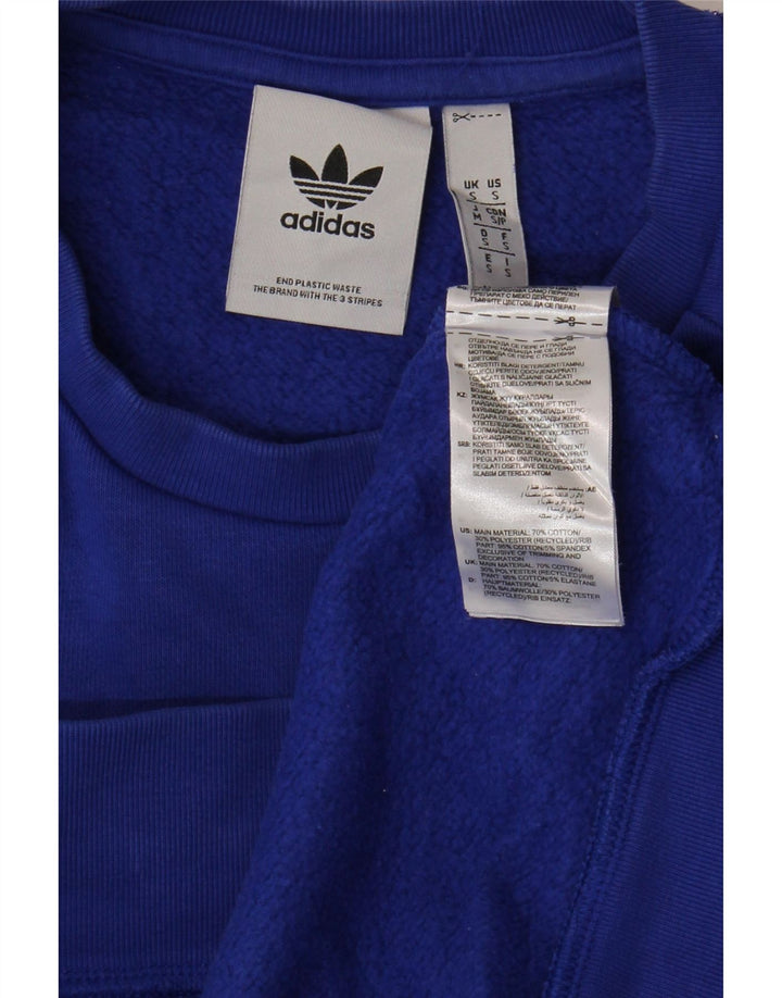 Adidas Męska Bluza Sweter Mała Niebieska Bawełniana