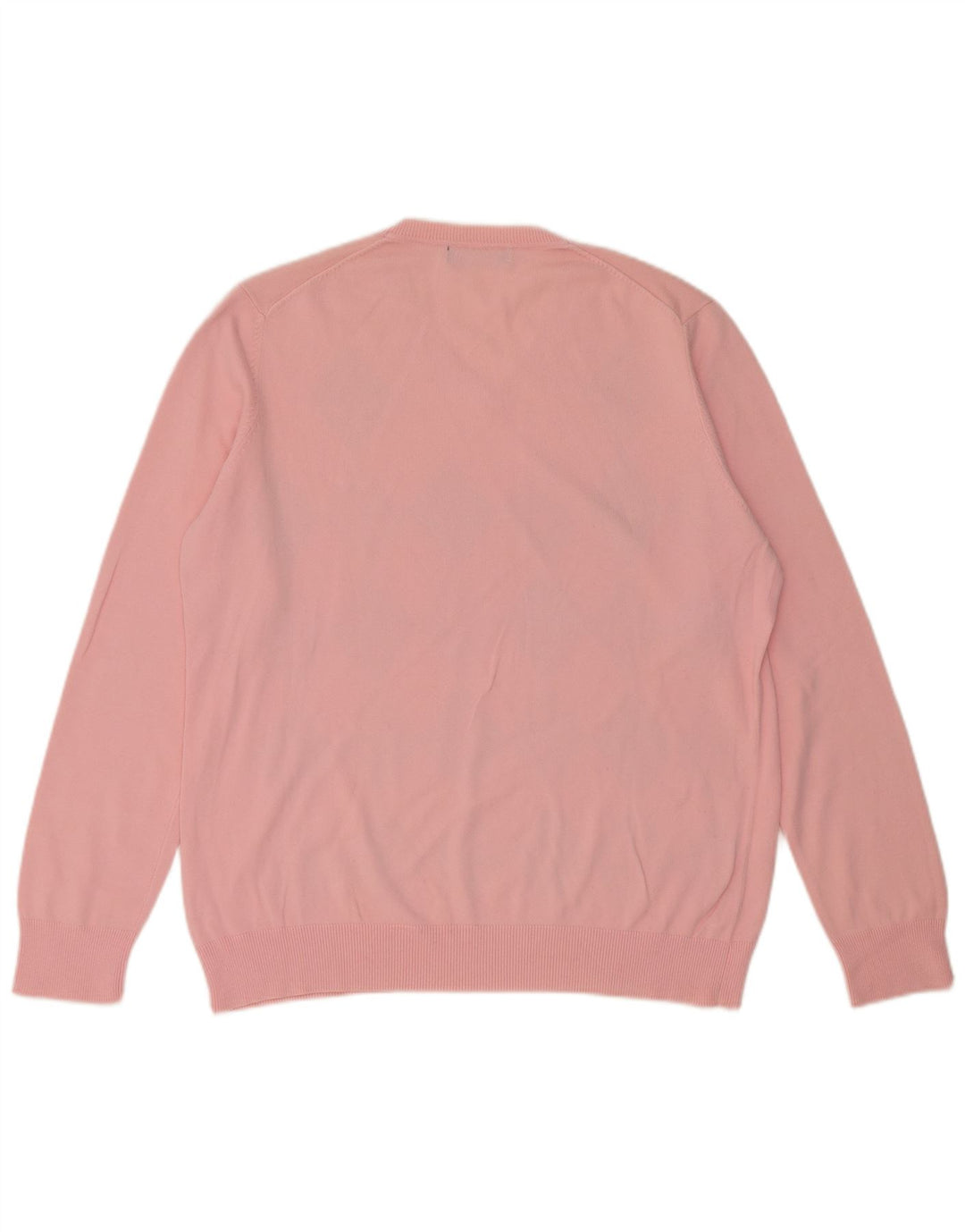 Męski sweter Zara z dekoltem w kształcie litery V, duży, różowy, wykonany z tkaniny argyle/diamentowej bawełny