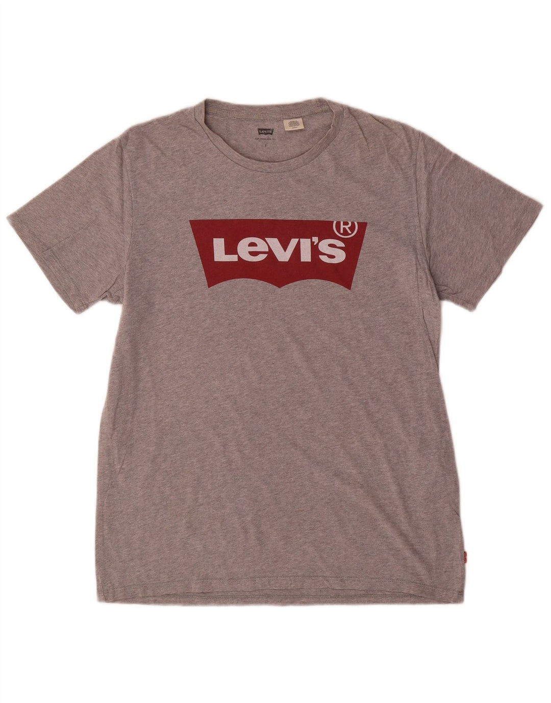 Męski T-shirt z grafiką Levi's, mały, szary, bawełniany