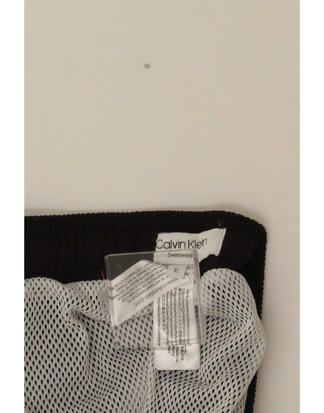 Męskie spodenki kąpielowe Calvin Klein z grafiką XL, czarny, poliester z blokami kolorów