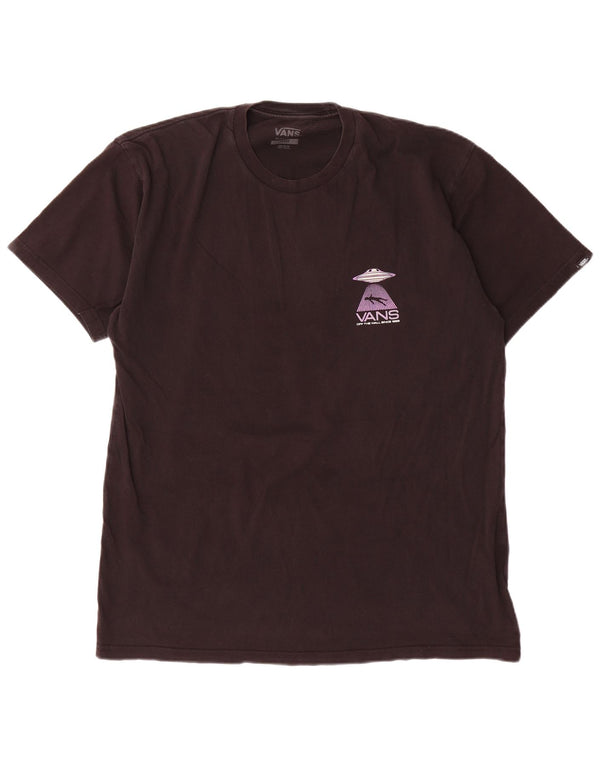 Męski T-shirt Vans o klasycznym kroju, duży, czarny, bawełniany