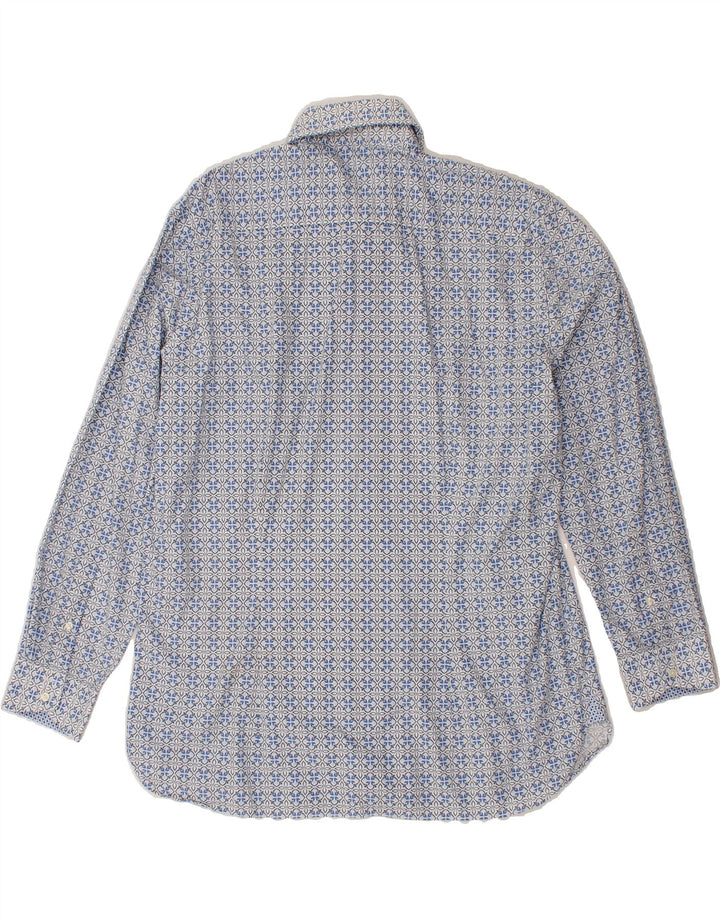 TED BAKER Mens Abstract Pattern Shirt Size 17 1/2 XL Blue Cotton Vintage Ted Baker and Second-Hand Ted Baker from Messina Hembry 