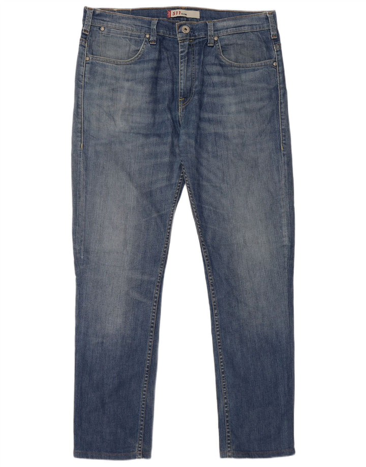 Męskie jeansy Levi's 511 Slim W38 L34 Niebieska bawełna