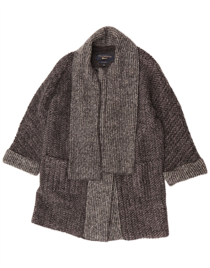 Damski płaszcz oversize Paul Costelloe UK 16, duży, szary, wełniany w bloki kolorów