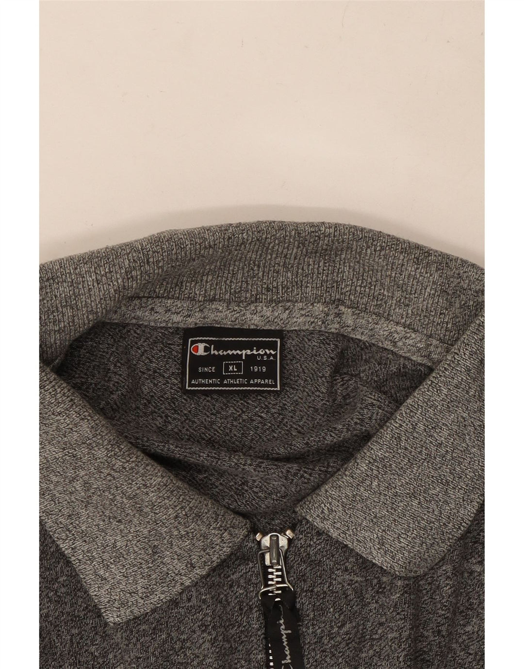 Męska koszulka polo z długim rękawem CHAMPION XL, szara, nakrapiana