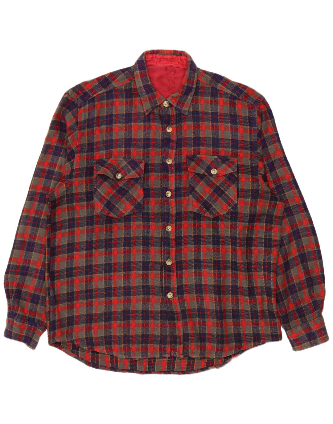 Męska koszula flanelowa XL w czerwoną kratę w stylu VINTAGE