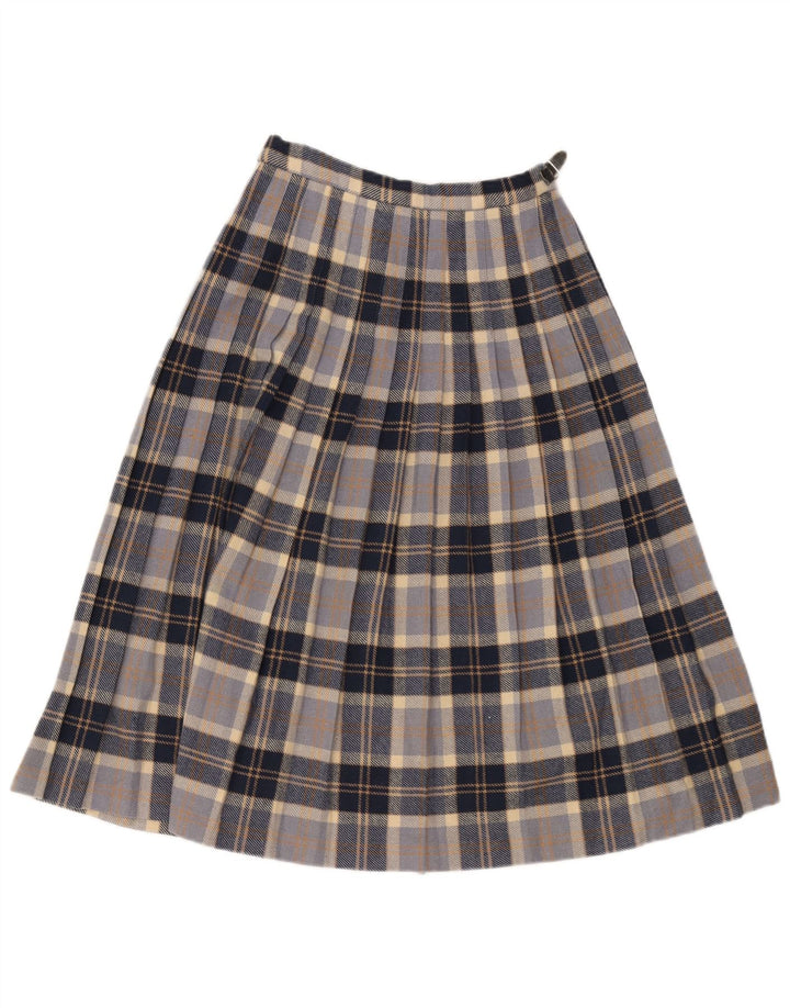 Damska spódnica kopertowa Highland EU 38 Medium W28 Granatowa wełna w kratę