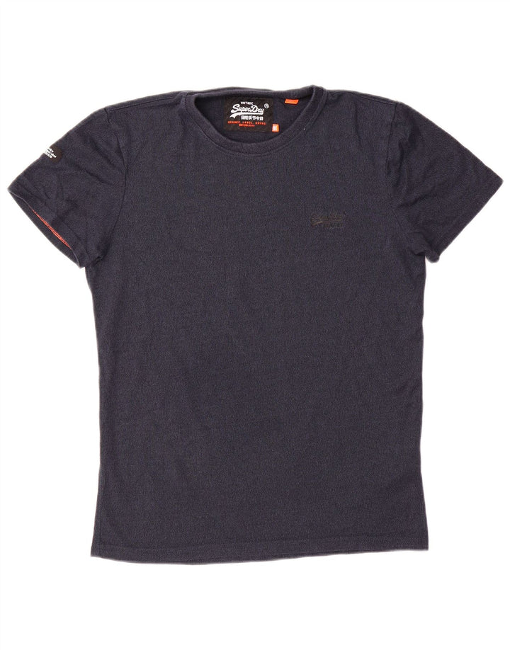 SUPERDRY Męski T-shirt Top Średni Granatowy Bawełniany Nakrapiany