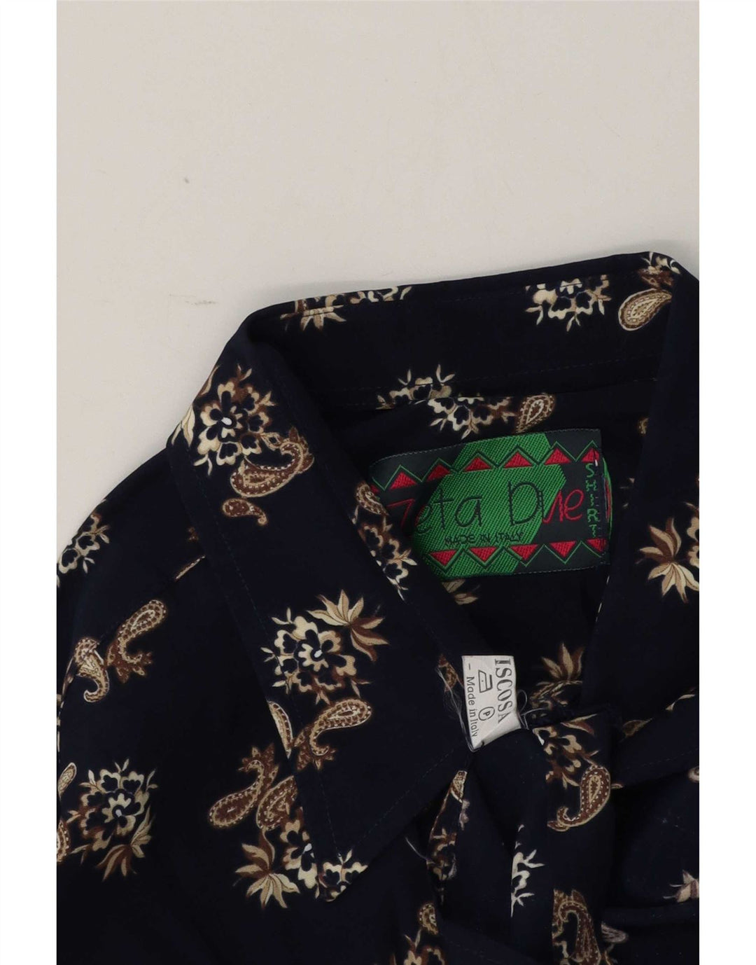 Koszula męska Vintage, duża, granatowa, wiskoza Paisley