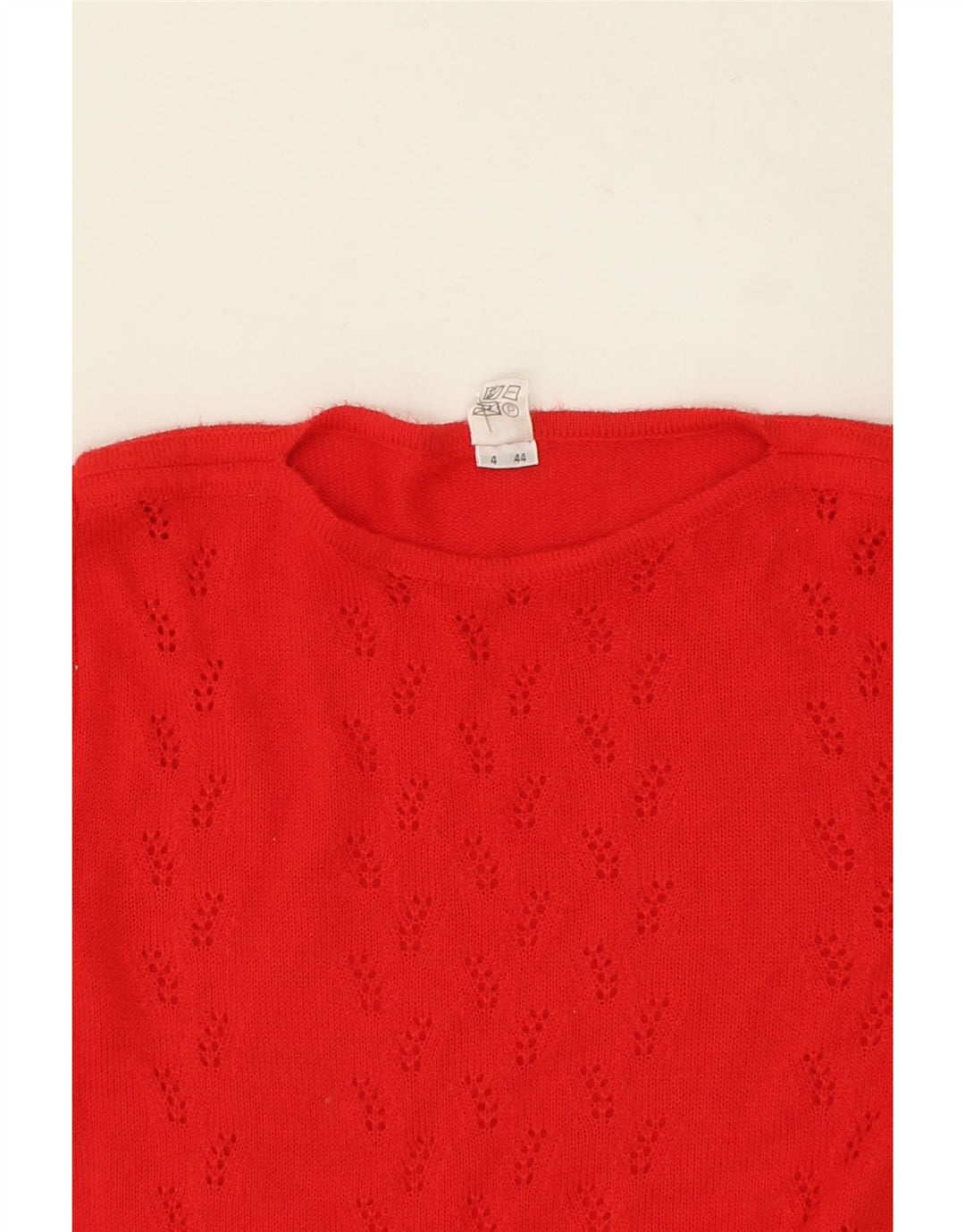 VINTAGE Womens Boat Neck Jumper Sweater IT 44 Medium Red Wool Vintage Vintage and Second-Hand Vintage from Messina Hembry 