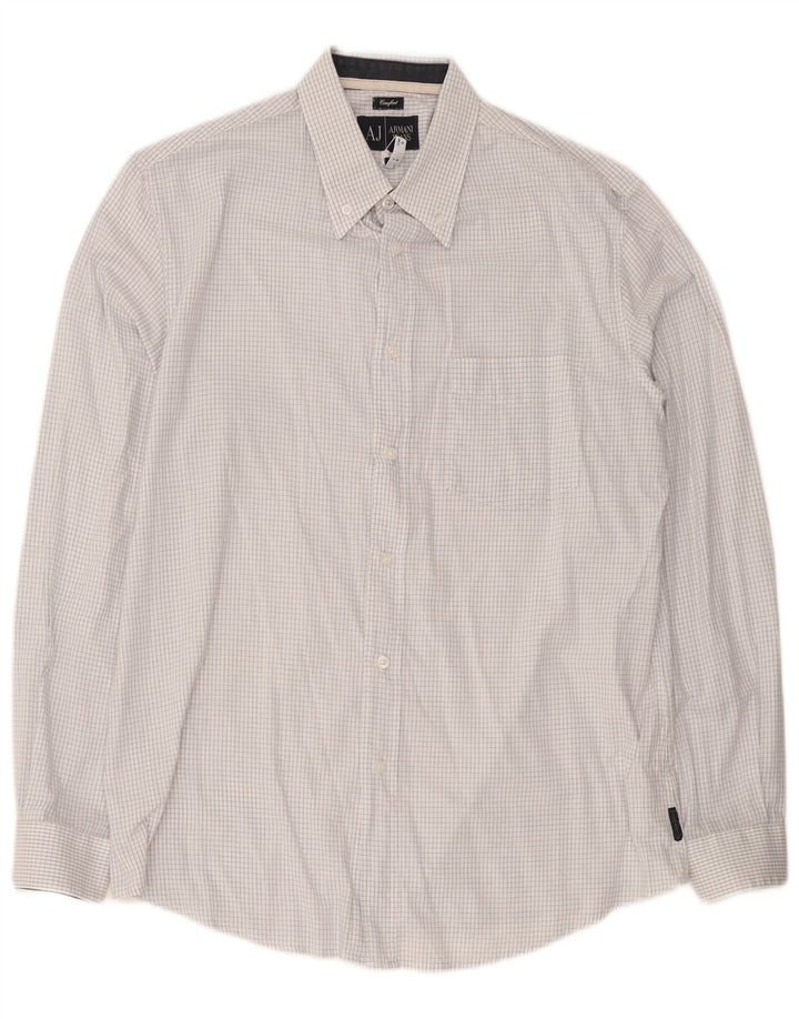 Koszula męska Armani Jeans Comfort Fit, duża, bawełniana w białą kratkę