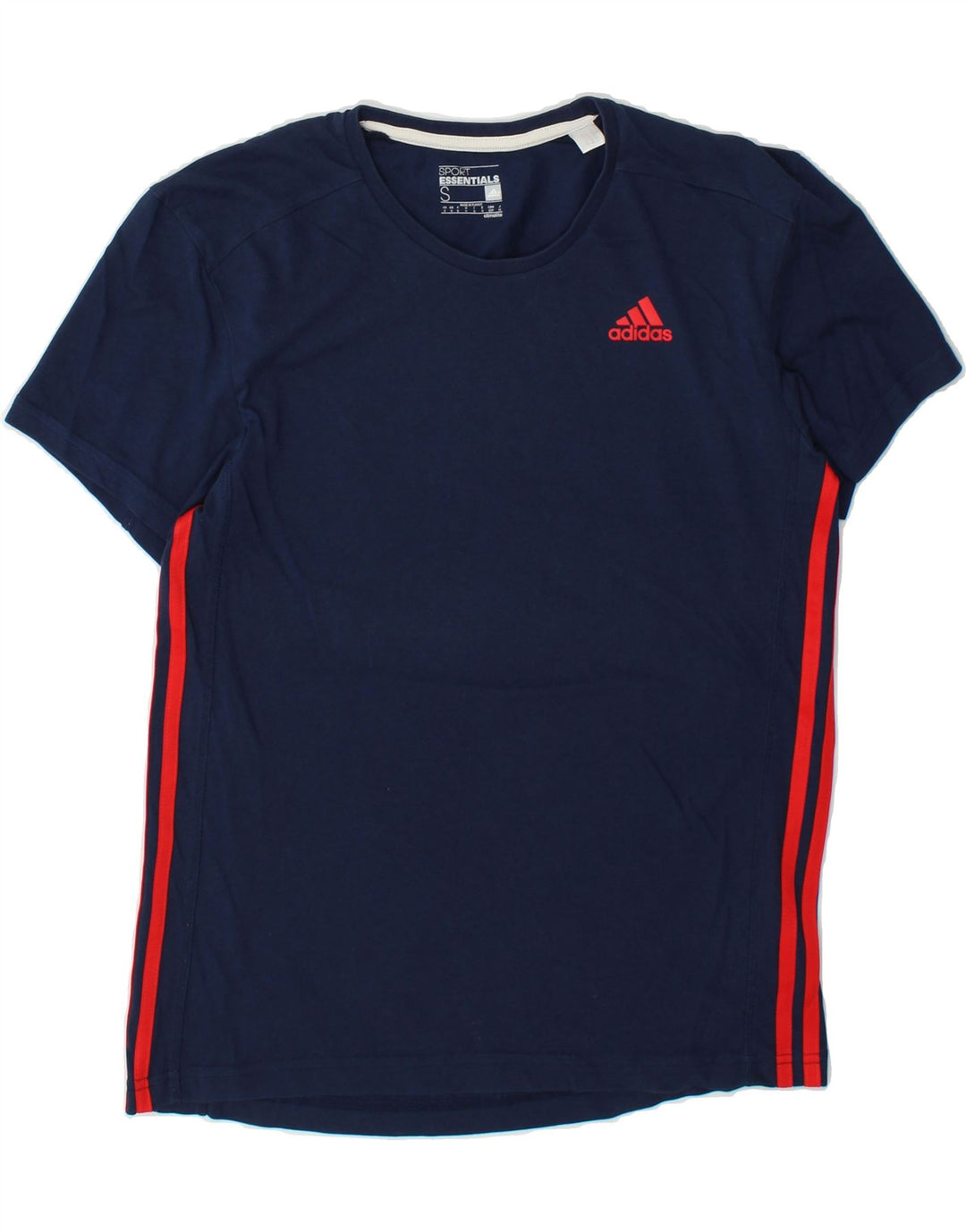 ADIDAS Mens Climalite T-Shirt Top Small Navy Blue Cotton Vintage Adidas and Second-Hand Adidas from Messina Hembry 
