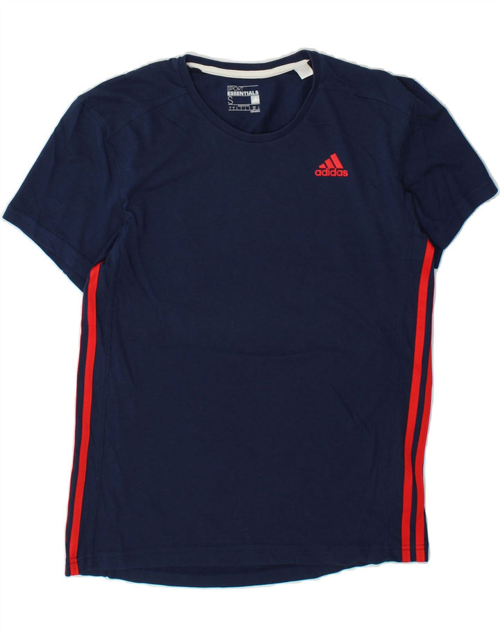 ADIDAS Mens Climalite T-Shirt Top Small Navy Blue Cotton Vintage Adidas and Second-Hand Adidas from Messina Hembry 