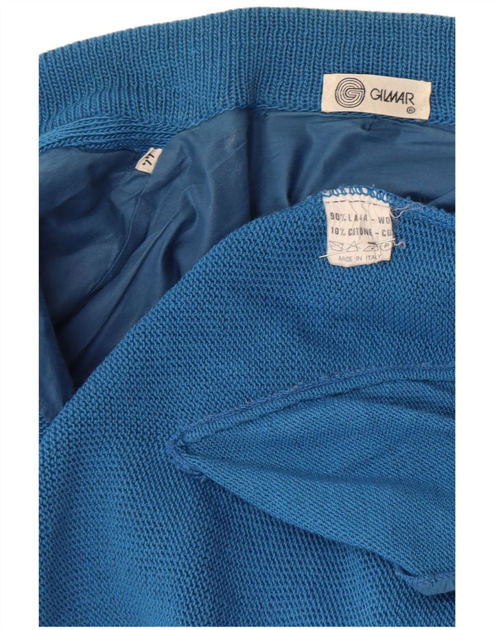 Sweter damski w stylu vintage IT 44 Średni niebieski wełniany