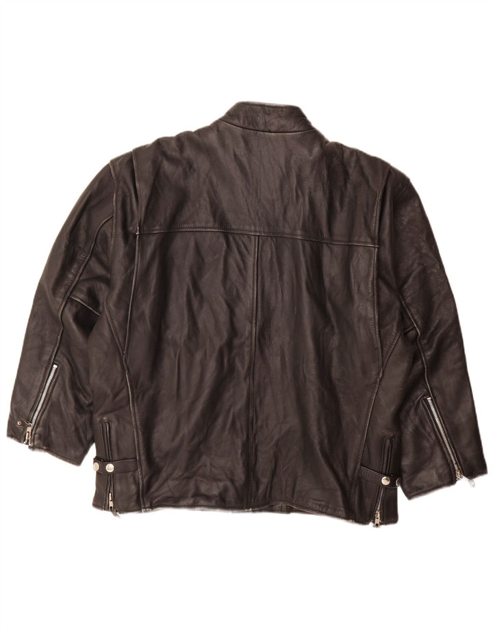 Vintage męska skórzana kurtka UK 44 2XL czarna skóra