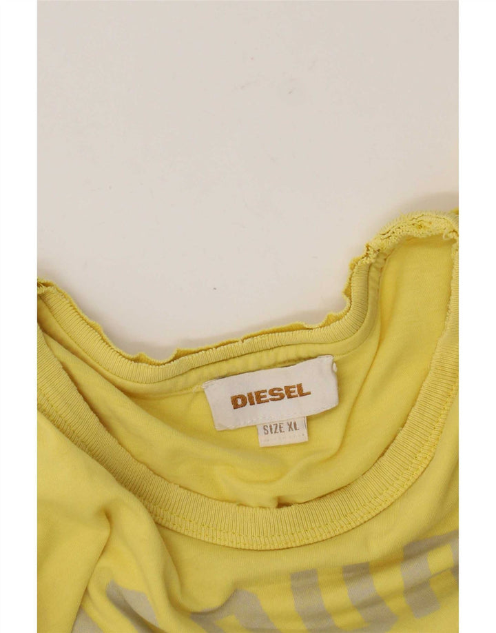 Męska koszulka z grafiką Diesel, XL, żółta