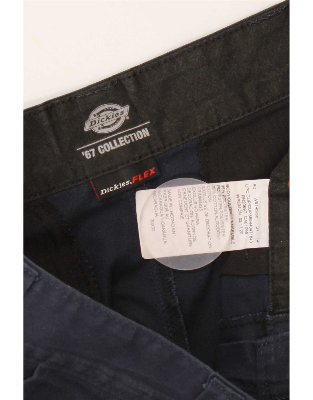 Męskie proste spodnie chino Dickies W30 L32 granatowy poliester