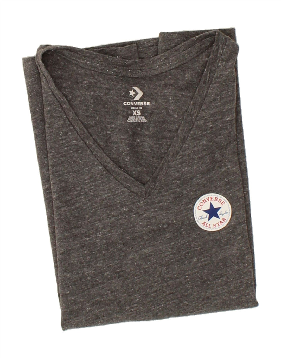 CONVERSE Womens Classic Fit T-Shirt Top UK 6 XS Grey Polyester Vintage Converse and Second-Hand Converse from Messina Hembry 