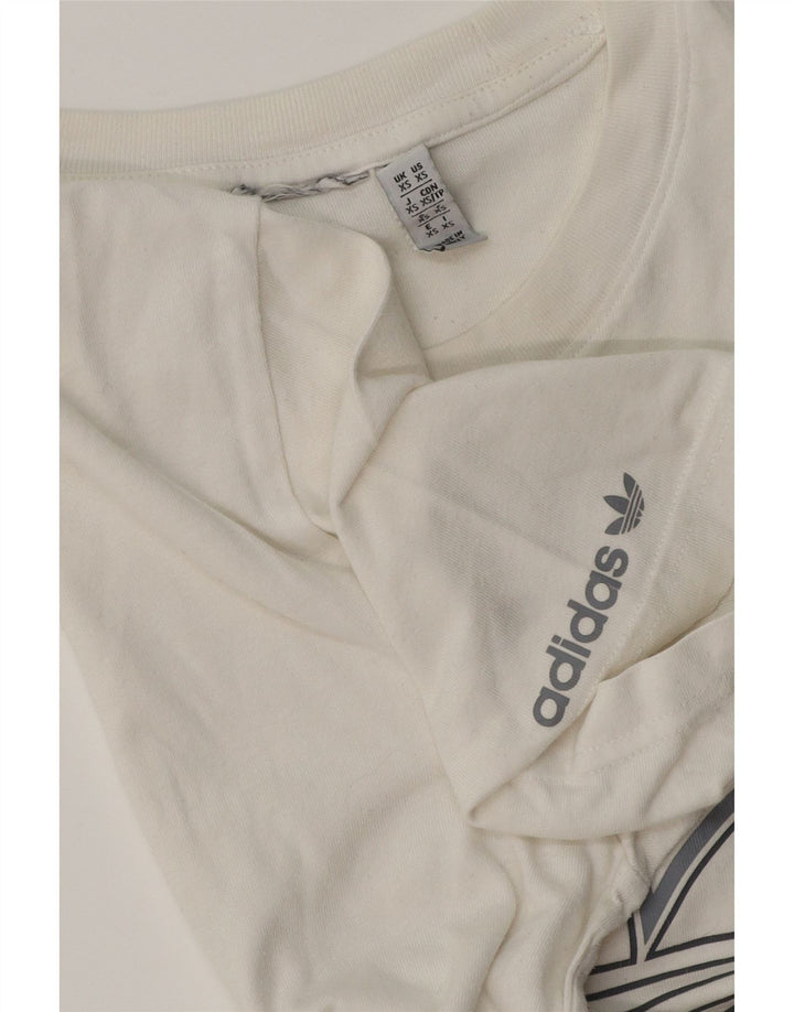 Męski T-shirt z grafiką ADIDAS, rozmiar XS, biały