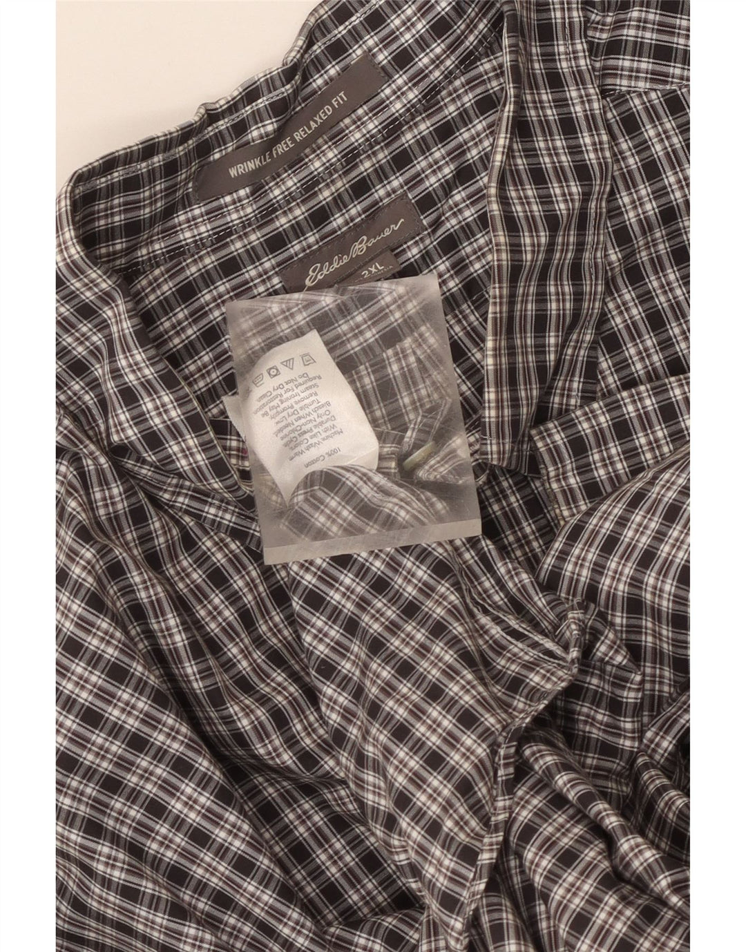 Męska koszula o swobodnym kroju Eddie Bauer 2XL, bawełniana w czarną kratkę
