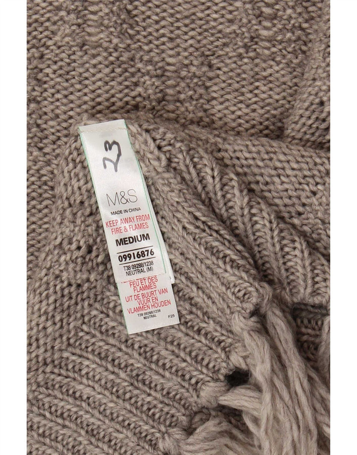 Marks & Spencer Damski sweter rozpinany z krótkim rękawem, UK 14, średni szary