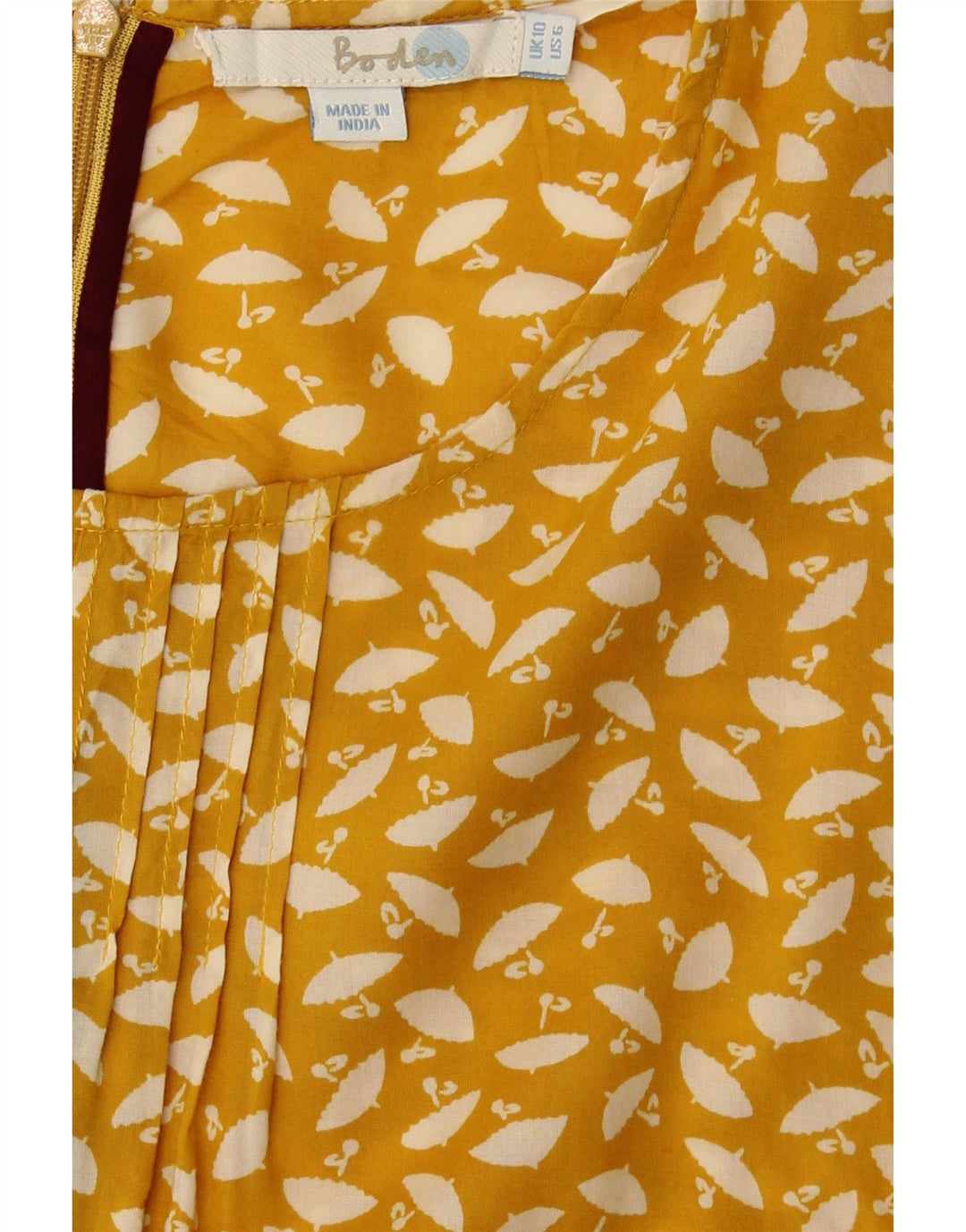 BODEN Womens Abstract Pattern 3/4 Sleeve Blouse Top UK 10 Small  Yellow Vintage Boden and Second-Hand Boden from Messina Hembry 