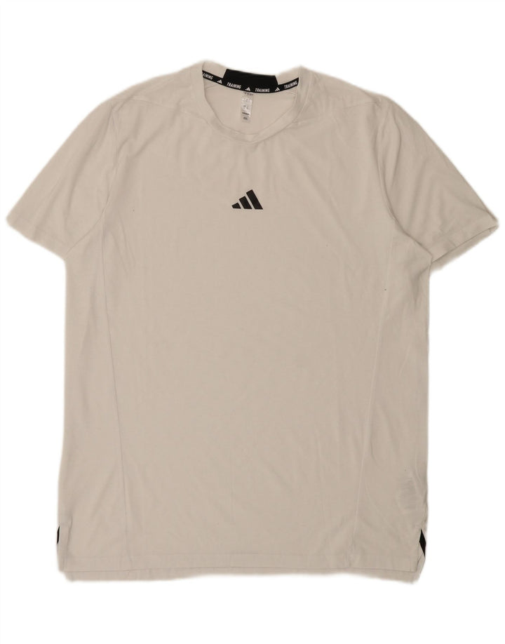 Adidas Męski T-shirt Top Duży Biały Poliester Sport