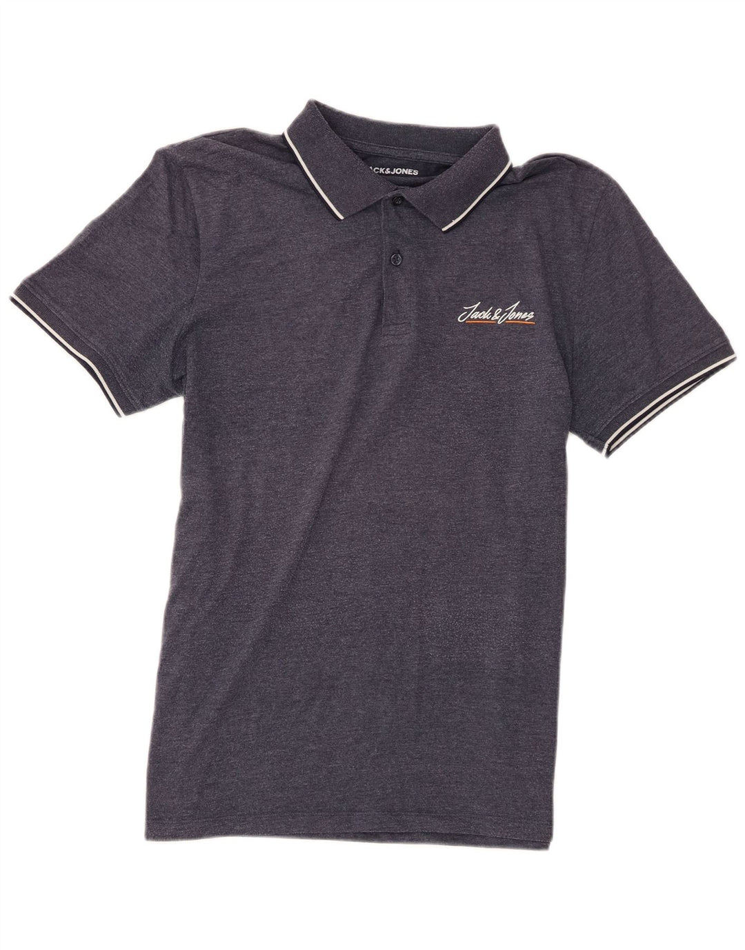 Męska koszulka polo Jack & Jones, średnia, granatowa, bawełniana w cętki